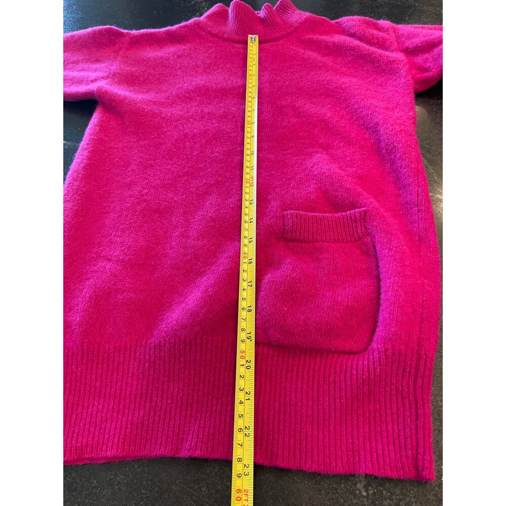 The Limited Hot Pink Fuschia Mockneck Lambswool and Angora Tunic sweater Small - Picture 6 of 11